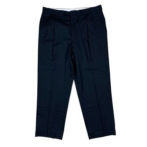 Pazoni Wool‎ Dress Pants 38 Navy Pleated Tailored Made In Italy Classic Men's